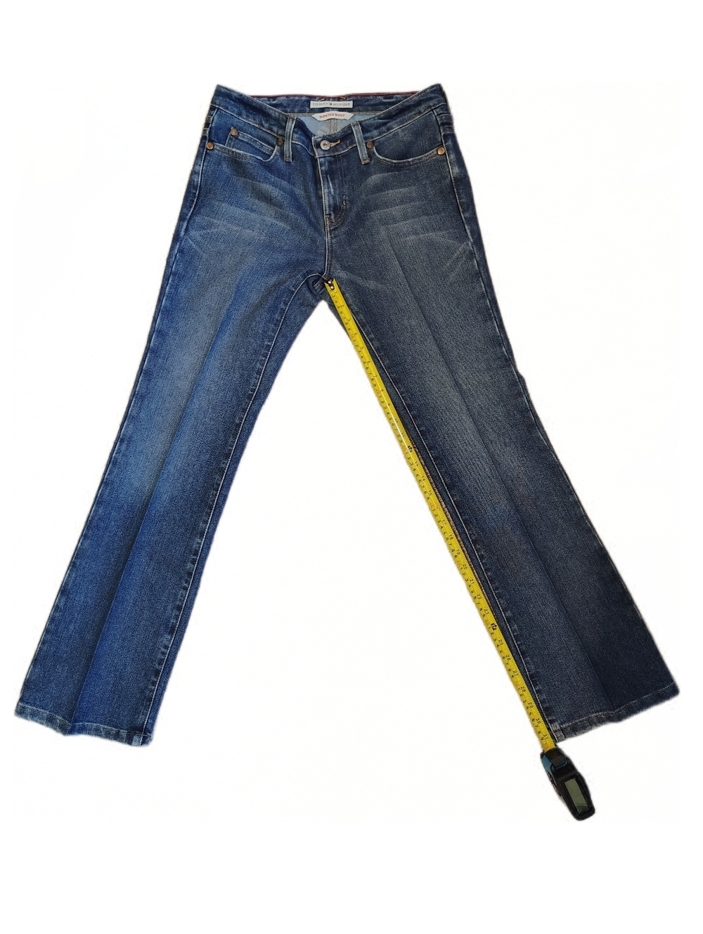 Tommy Hilfiger Blue Flare Wide Leg Jeans - Picture 9 of 10